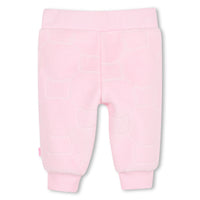 Thumbnail for BOSS Set de pants con playera para bebe niña rosa logo parche