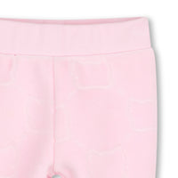 Thumbnail for BOSS Set de pants con playera para bebe niña rosa logo parche