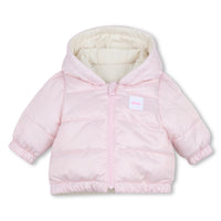 Thumbnail for BOSS Chamarra para bebe, niña, reversible, rosa y blanco