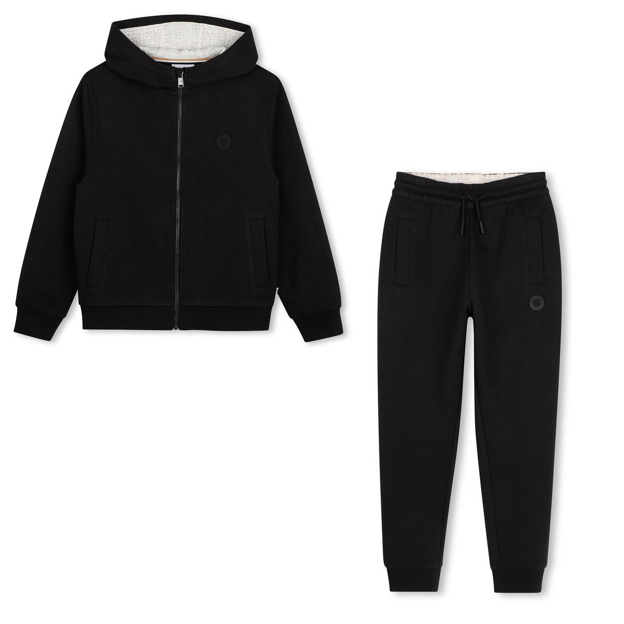 BOSS Set de pants Negro para niño y teen pequeño logo al tono
