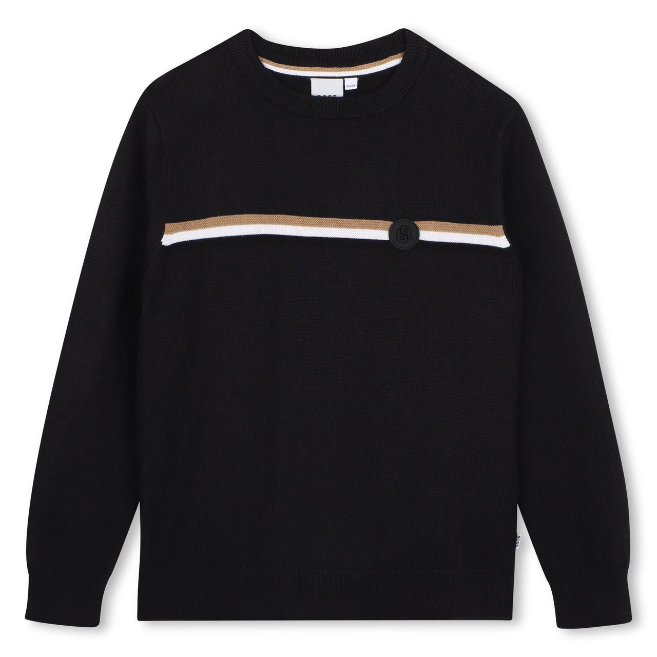 BOSS Sweter para niño y teen tribanda negro