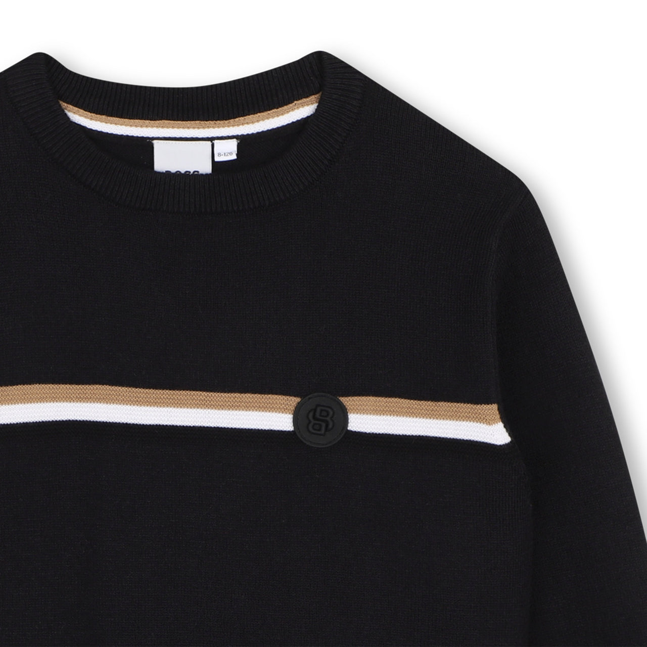 BOSS Sweter para niño y teen tribanda negro