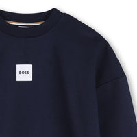 Thumbnail for BOSS sudadera para niño y teen azul, pequeño logo al frente