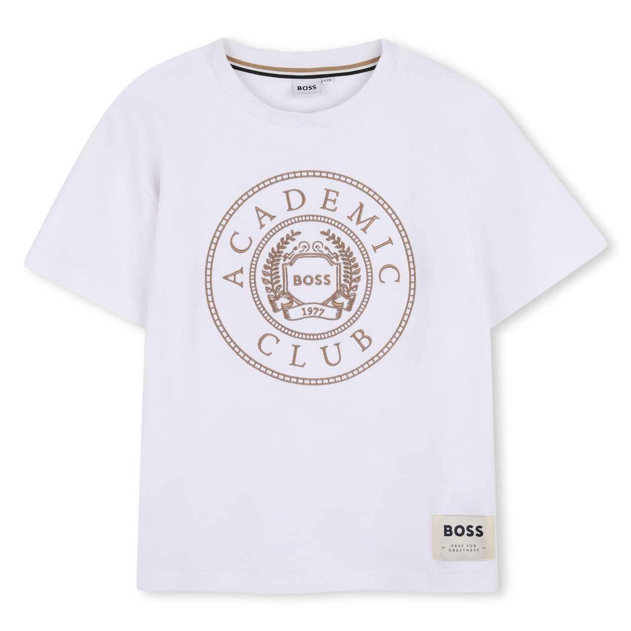 BOSS playera para niño y teen color blanco academic club