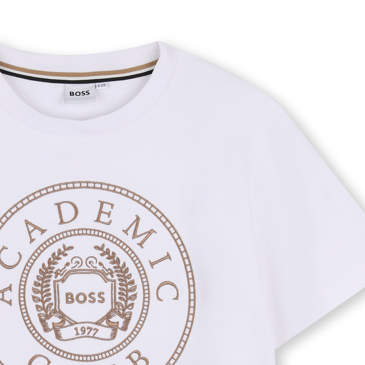 BOSS playera para niño y teen color blanco academic club