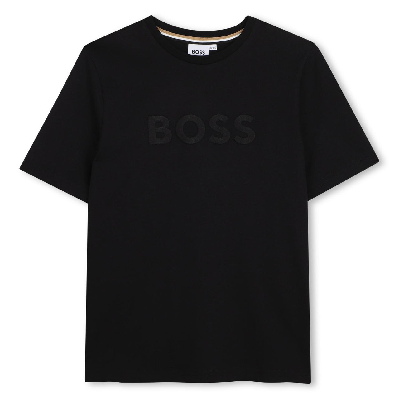 BOSS playera para niño y teen color negra logo al tono