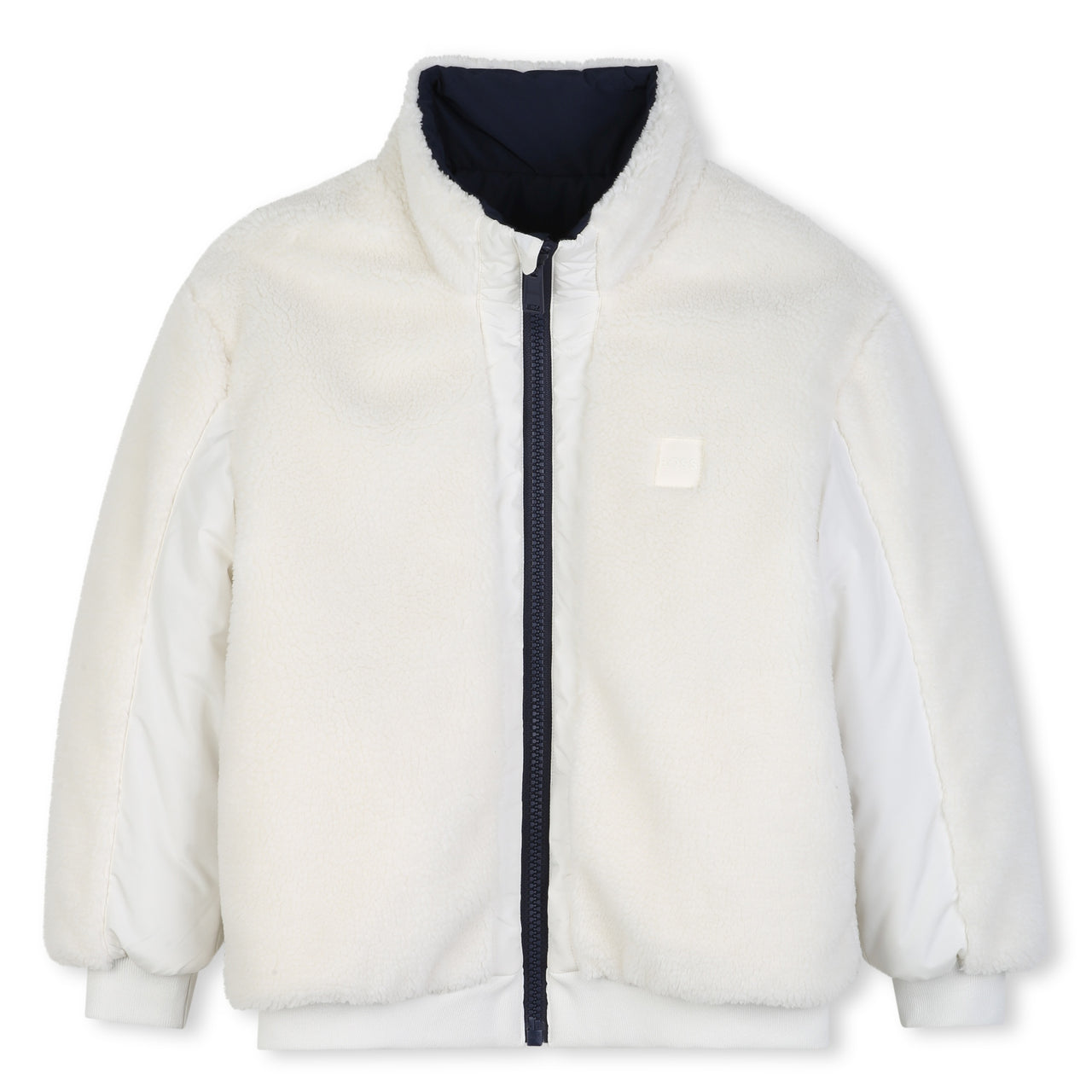 BOSS Chamarra para niño reversible, blanco y negro, unisex