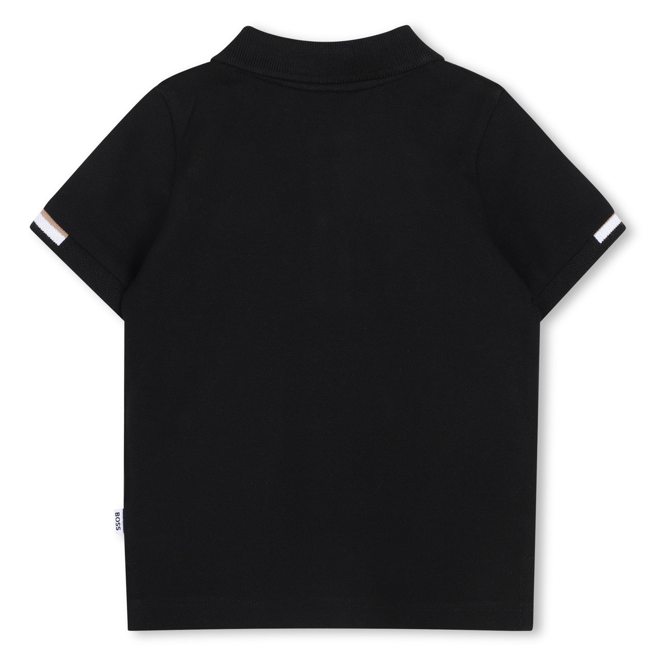 BOSS Polo para bebe color negro tribanda en la manga
