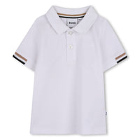 Thumbnail for BOSS Polo para bebe color blanco tribanda en la manga