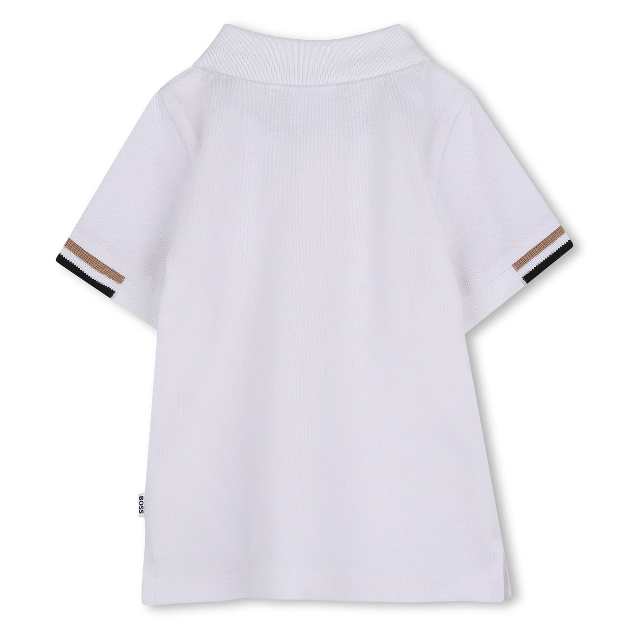 BOSS Polo para bebe color blanco tribanda en la manga