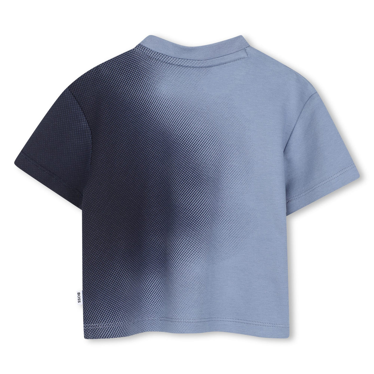 BOSS playera para bebe color azul difuminada pequeño logo al frente