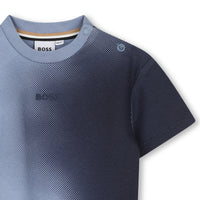 Thumbnail for BOSS playera para bebe color azul difuminada pequeño logo al frente