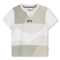 Thumbnail for BOSS playera para bebe varios tonos de beige pequeño logo al frente