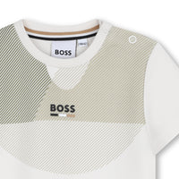 Thumbnail for BOSS playera para bebe varios tonos de beige pequeño logo al frente