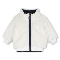 Thumbnail for BOSS Chamarra para bebe reversible, blanco y negro, unisex