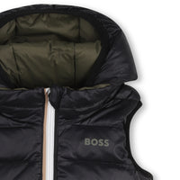 Thumbnail for BOSS Chaleco para bebe reversible, olivo y negro
