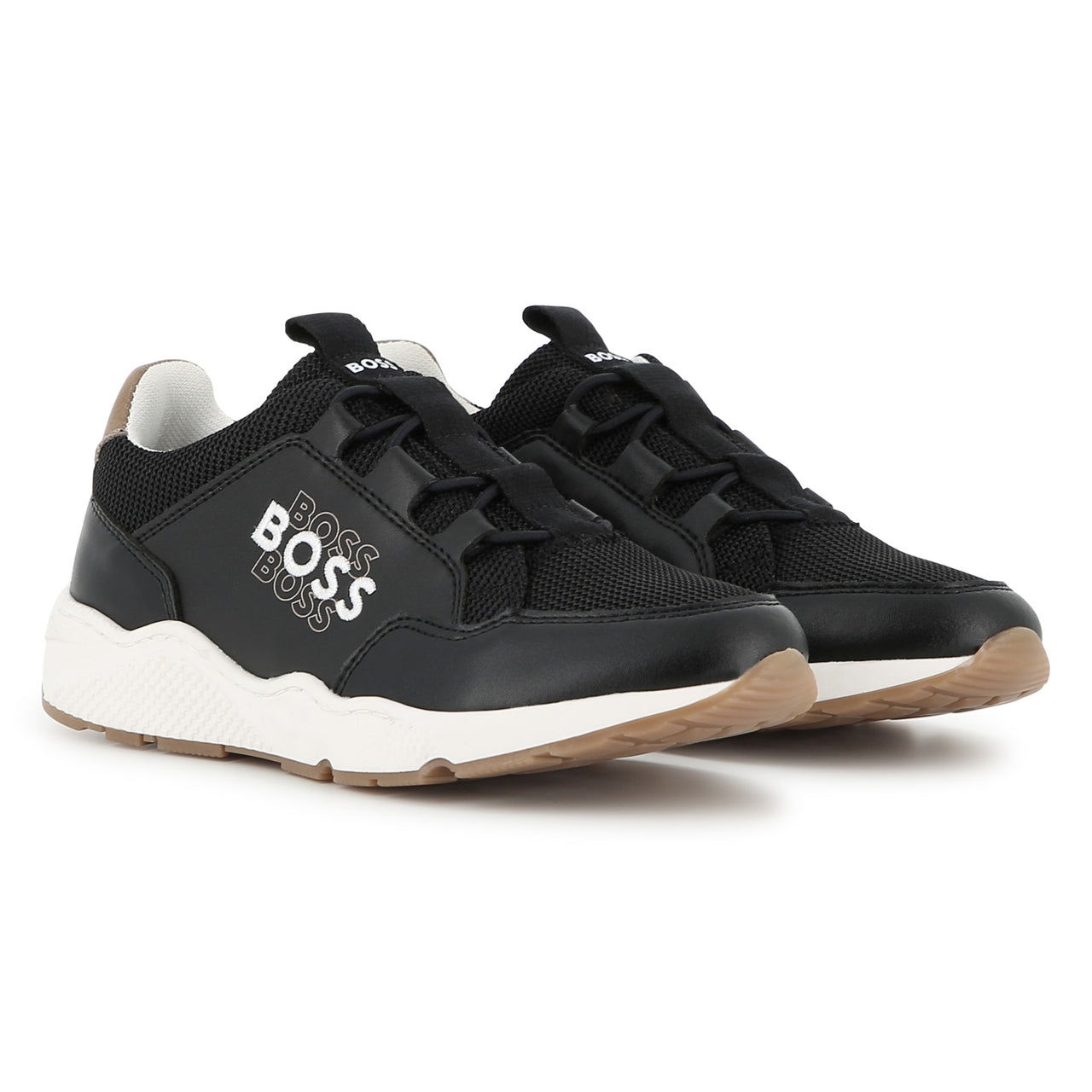BOSS Tenis para niño unisex negros triple logo