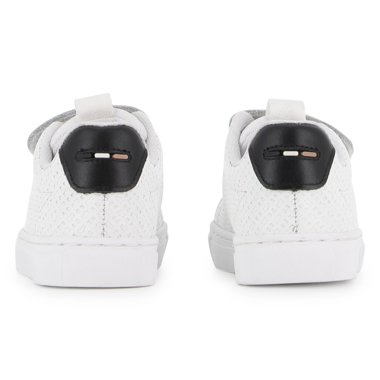 BOSS tenis para bebe con agujetas simuladas blanco, cierre con velcro