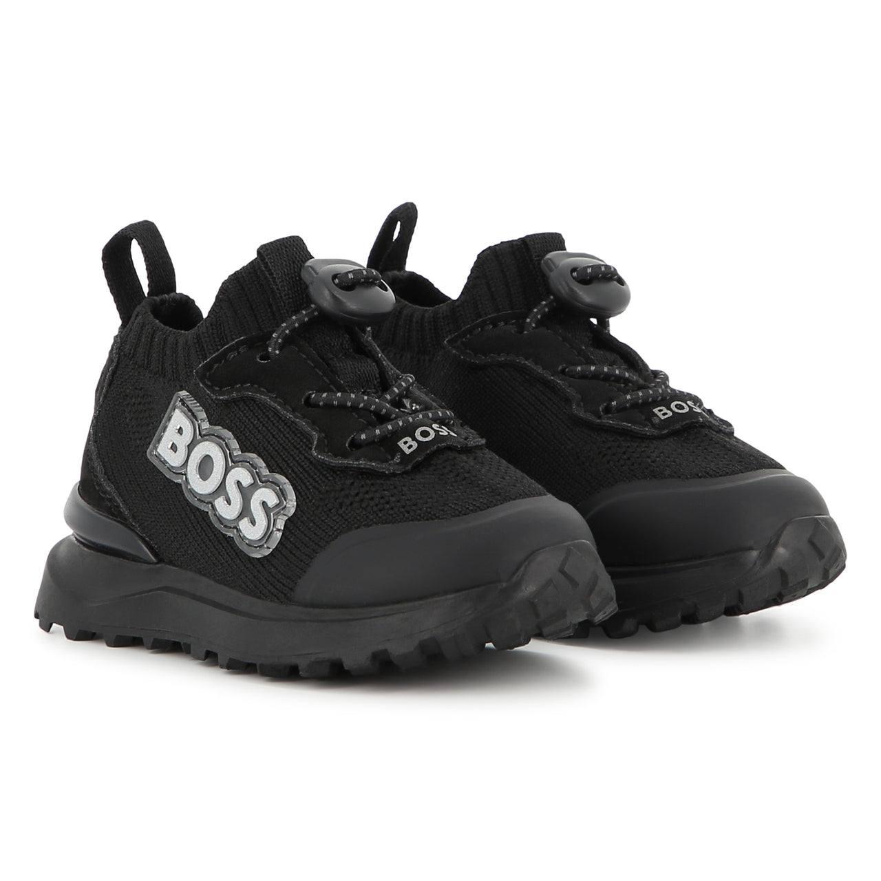 BOSS Tenis para bebe tonos negros ajustables