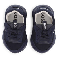 Thumbnail for BOSS tenis para bebe con agujetas simuladas elasticas, azul marino