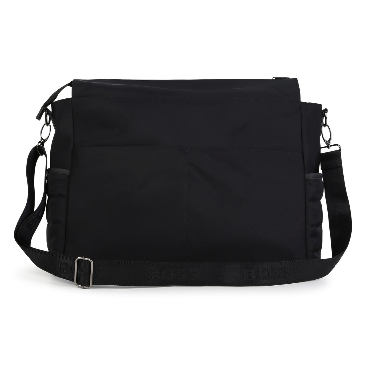 BOSS Pañalera negra pequeño logo blanco