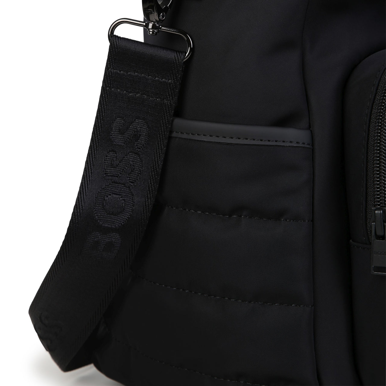 BOSS Pañalera negra pequeño logo blanco