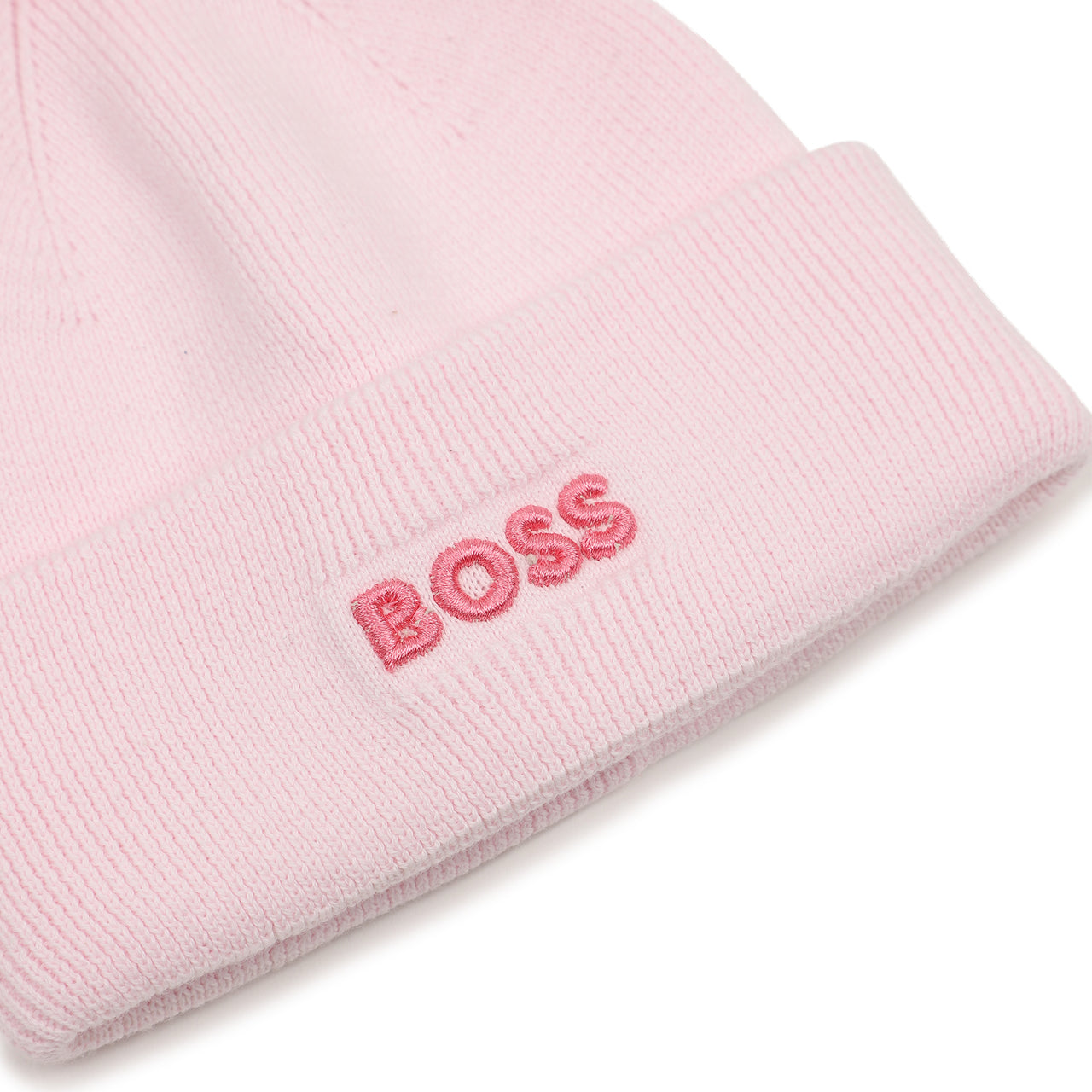 BOSS Gorro para bebe niña rosa con pompon