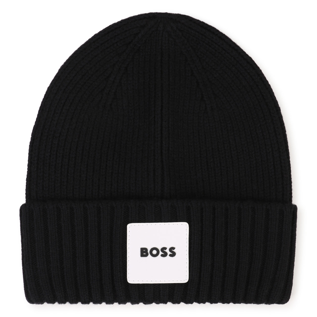 BOSS Gorro para bebe negro parche al frente
