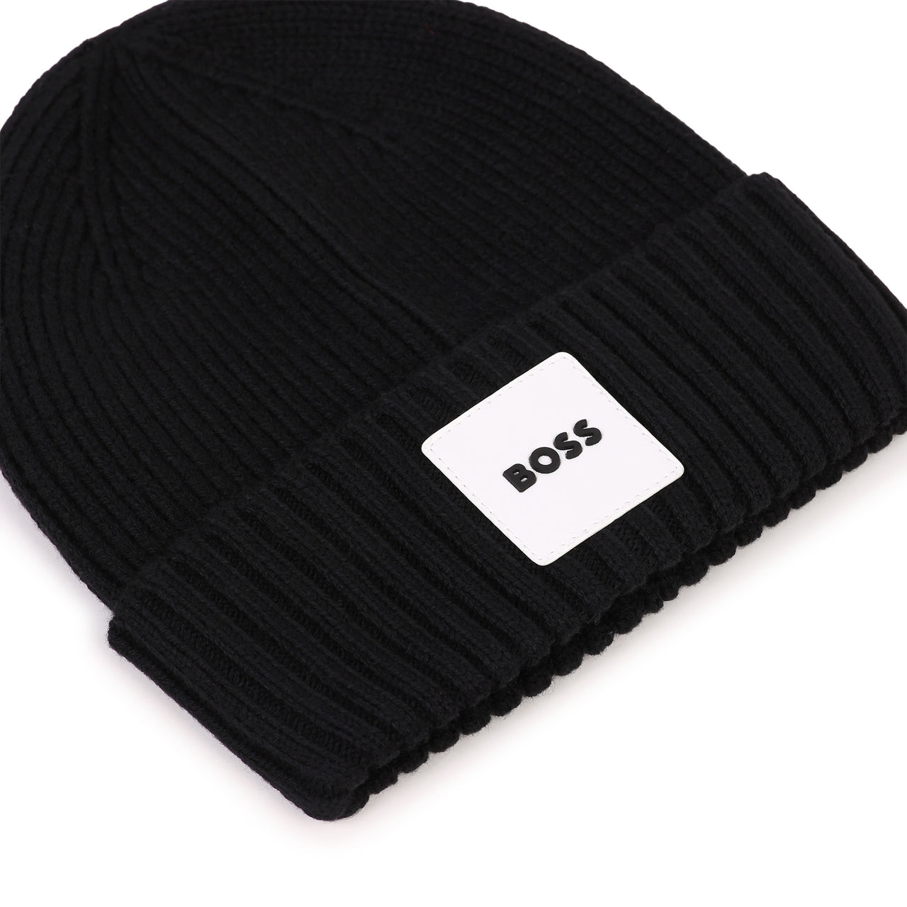 BOSS Gorro para bebe negro parche al frente