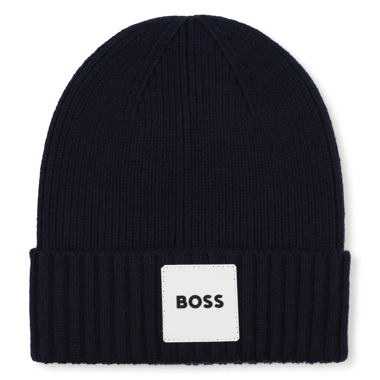 BOSS Gorro para bebe color azul marino parche al frente