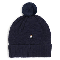 Thumbnail for BOSS Gorro para bebe color azul marino tejido con pompon