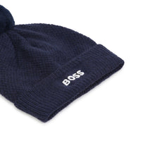 Thumbnail for BOSS Gorro para bebe color azul marino tejido con pompon