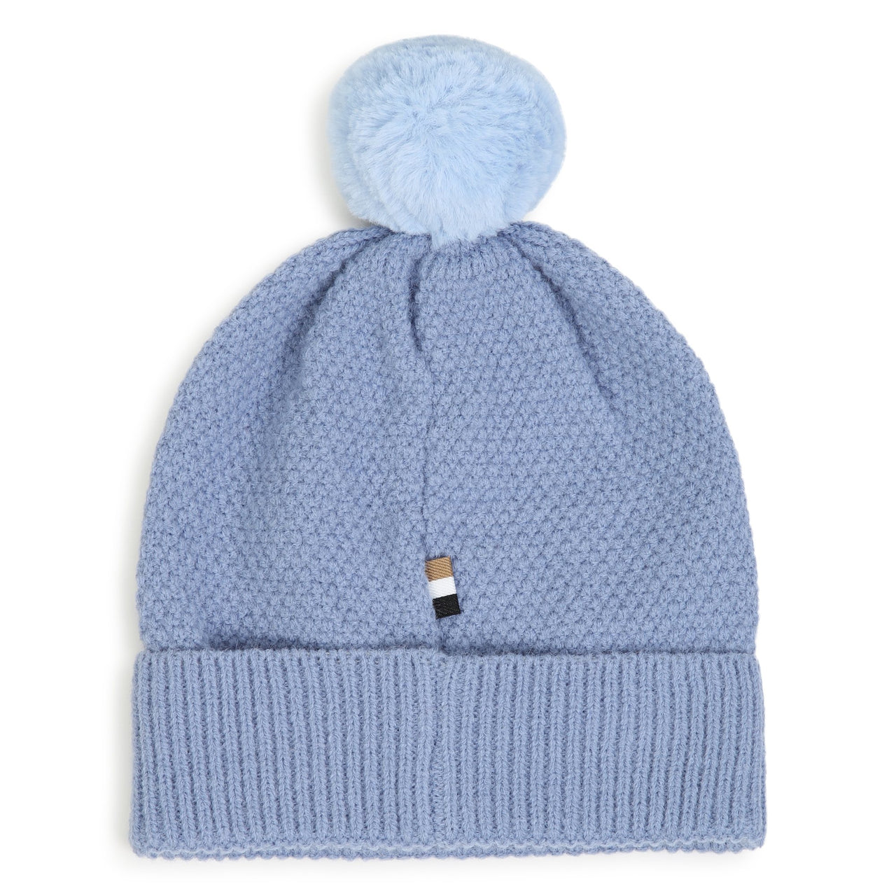 BOSS Gorro para bebe color azul tejido con pompon