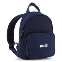 Thumbnail for BOSS backpack pequeña para niño y teen azul marino logo, al frente en blanco