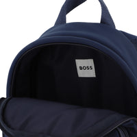 Thumbnail for BOSS backpack pequeña para niño y teen azul marino logo, al frente en blanco