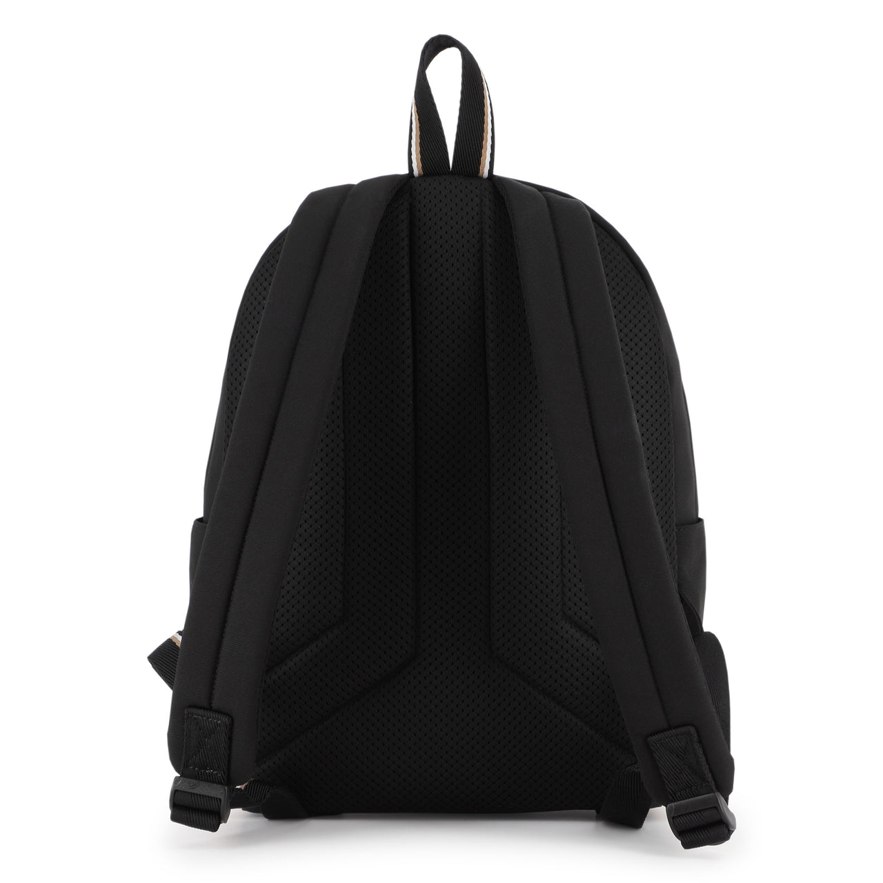 BOSS backpack para niño y teen unisex bicolor negra y cookie logo, al frente, al tono