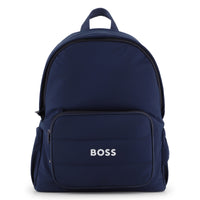 Thumbnail for BOSS backpack para niño y teen azul marino logo, al frente en blanco