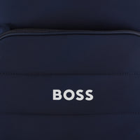 Thumbnail for BOSS backpack para niño y teen azul marino logo, al frente en blanco