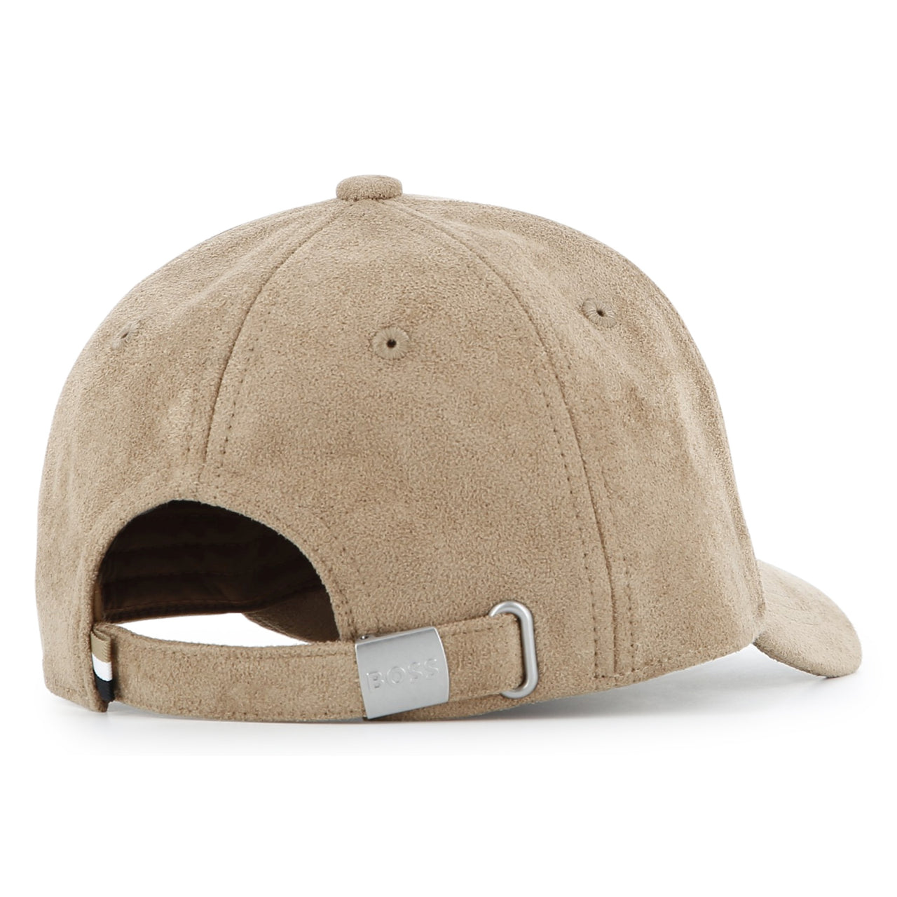 BOSS Gorra para niño y teen beige tipo gamuza logo blanco bordado