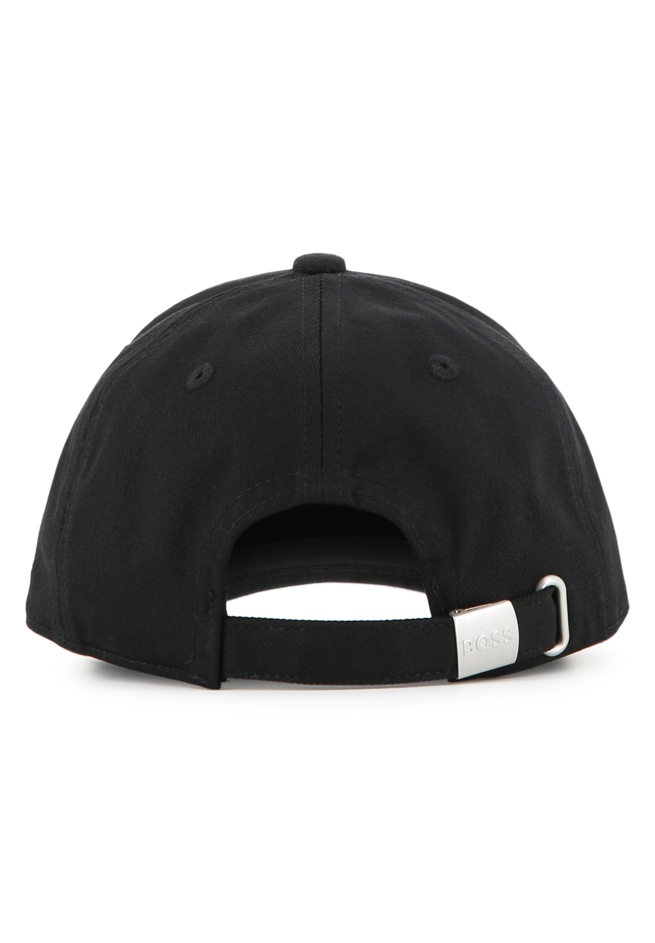 BOSS Gorra para niño y teen negra tribanda al frente con logo detr‡s