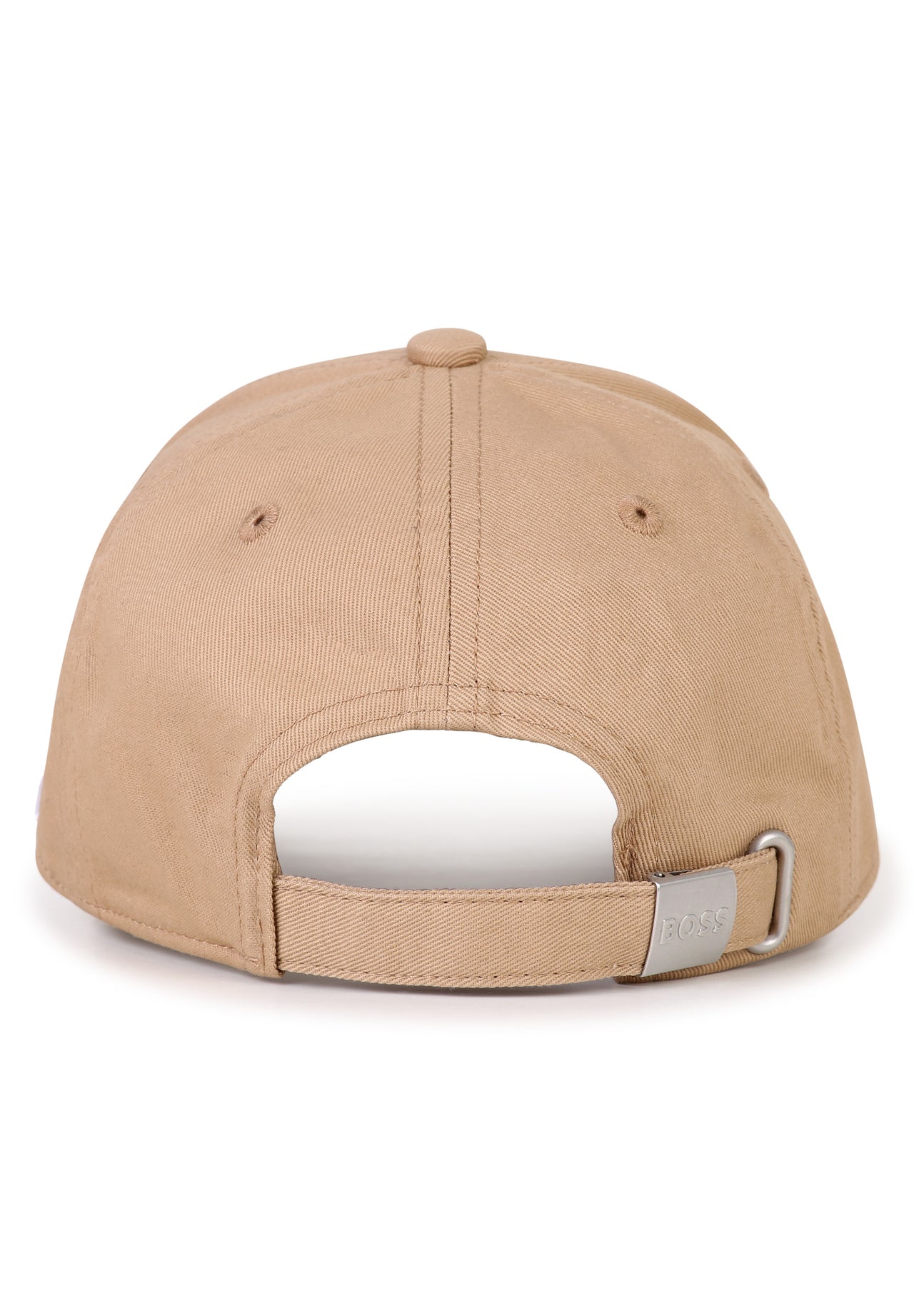 BOSS Gorra para niño y teen beige tribanda al frente con logo detras