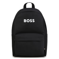Thumbnail for BOSS backpack para niño y teen negra logo, blanco al frente