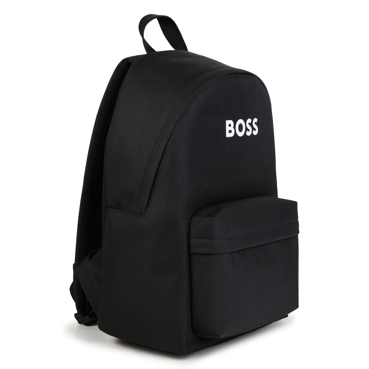 BOSS backpack para niño y teen negra logo, blanco al frente