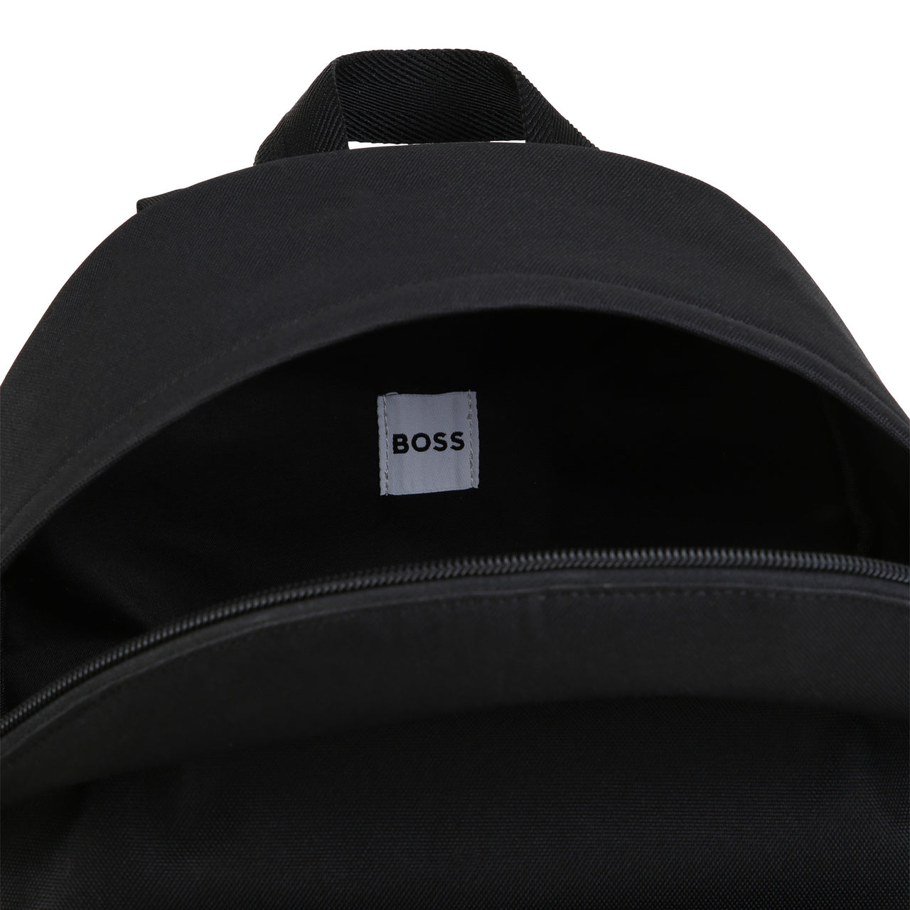 BOSS backpack para niño y teen negra logo, blanco al frente