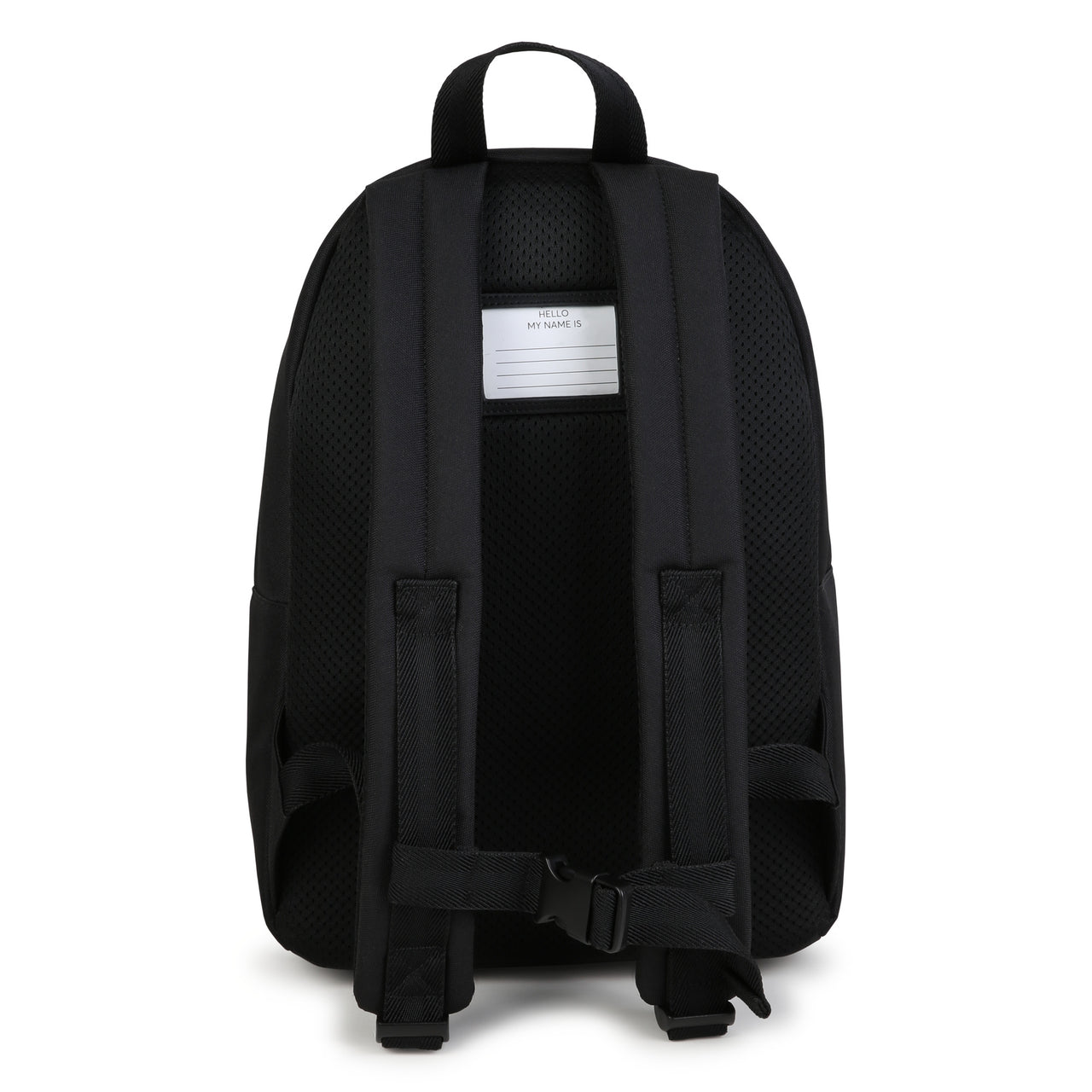 BOSS backpack para niño y teen negra logo, blanco al frente