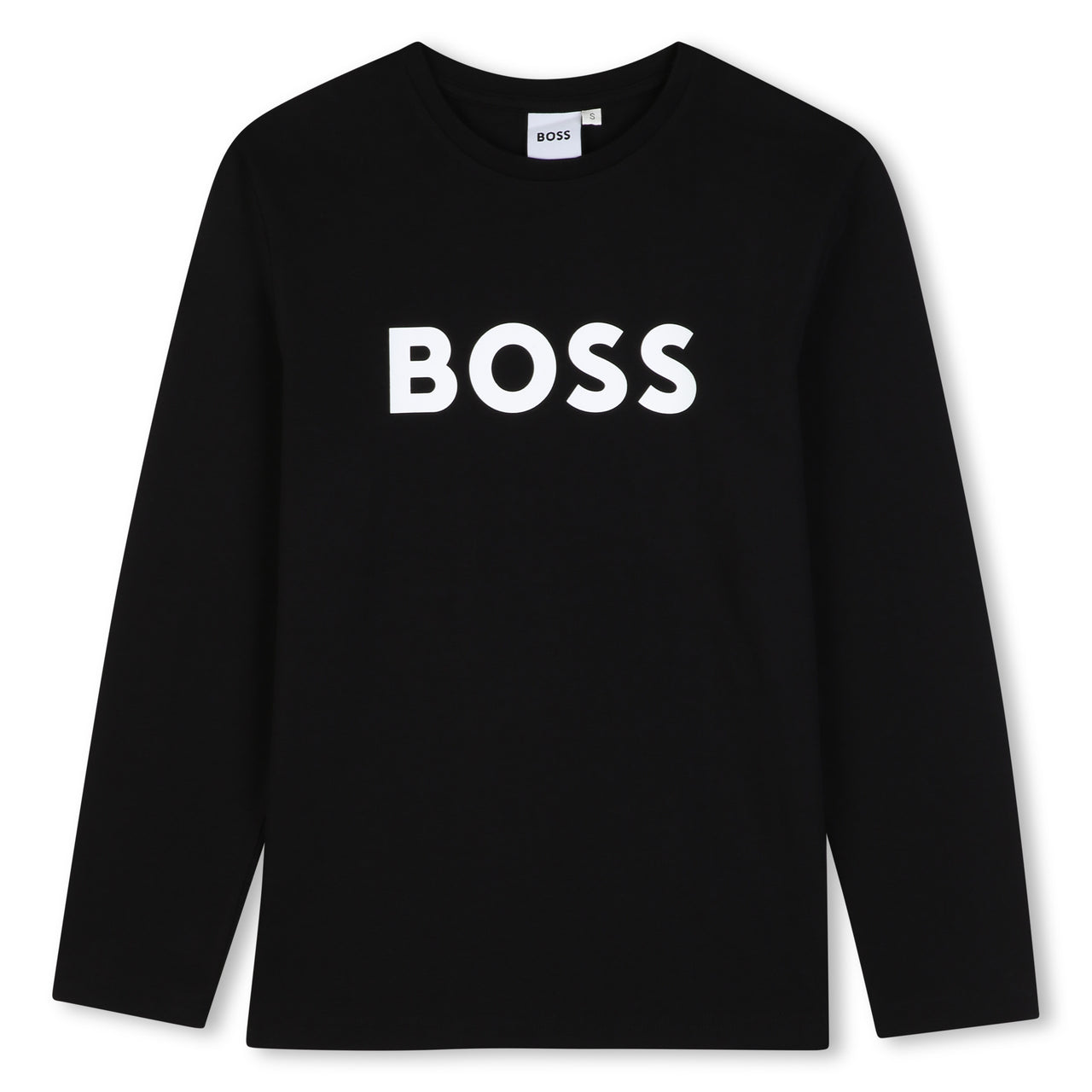 BOSS Playera para niño y teen clasica negra manga larga