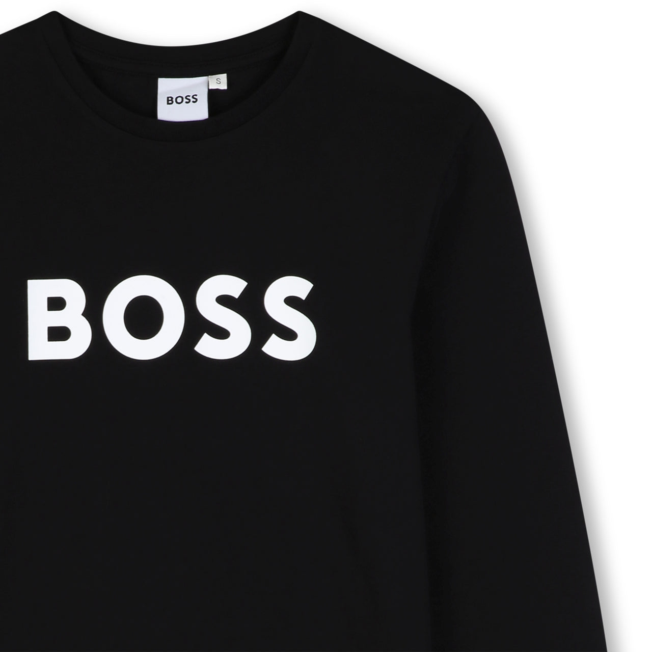 BOSS Playera para niño y teen clasica negra manga larga