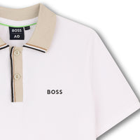 Thumbnail for BOSS Polo para niño y teen blanca tonos beige en el cuellol