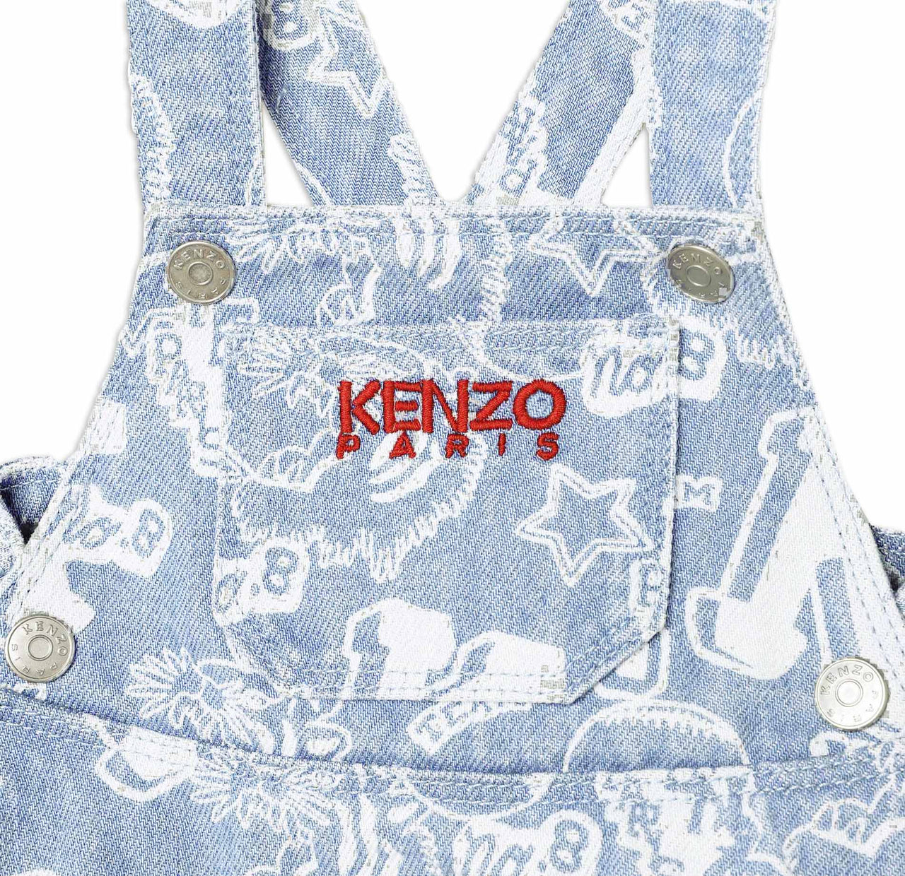 Vestido con peto KENZO azul para bebés