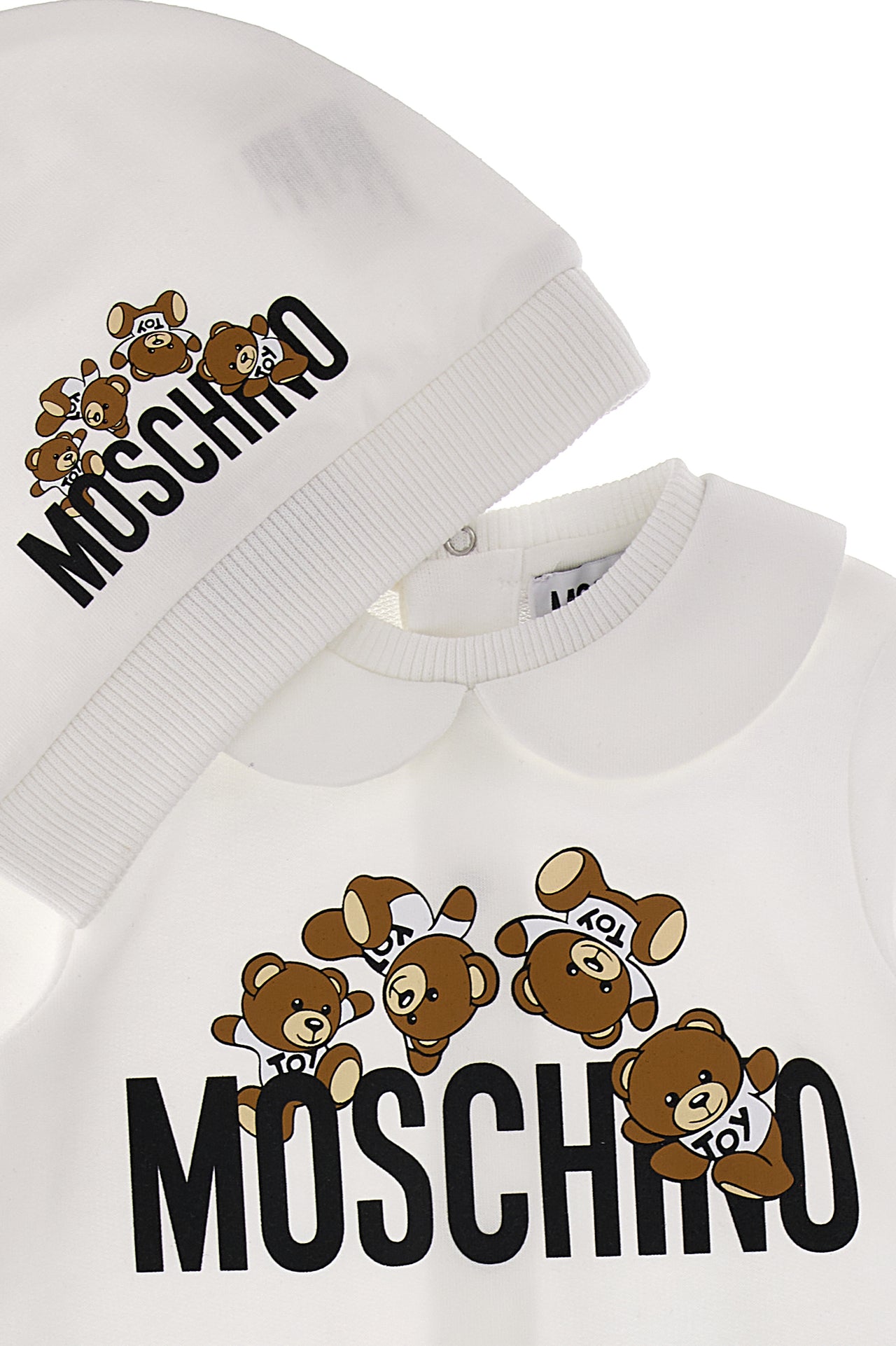 Set de mameluco, gorro y babero MOSCHINO para bebés